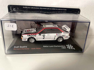 Audi Quattro blanche numéro 2 - rallye Lyon-Charbonnières de 1984 Bernard Miniatures