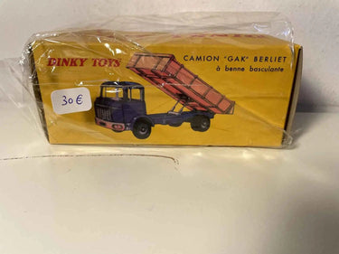 Camion Gak Berliet bleu avec benne basculante jaune Dinky-Toys (éditions Atlas) Bernard Miniatures