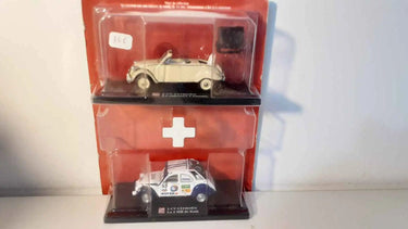 Citroën 2 CV cabriolet 4 saisons et 2 CV 2 MB de raid (2 voitures) Bernard Miniatures
