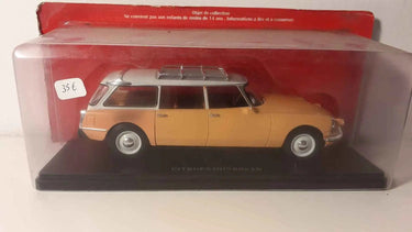 Citroên ID 19 break marron clair et toit blanc cassé (échelle 1/24ème) Bernard Miniatures