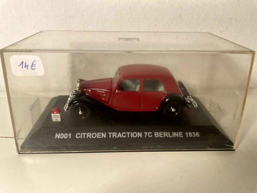 Citroën traction 7C berline bordeaux/rouge foncée de 1936 N001 (boite plexi) Bernard Miniatures