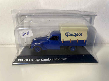 Peugeot 202 camionnette bleue bâchée de 1947 (bâche beige avec le texte PEUGEOT) Bernard Miniatures