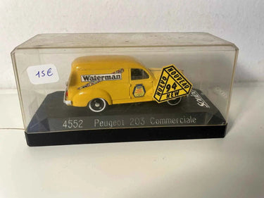 Peugeot 203 commerciale jaune avec publicité WATERMAN (Solido référence 4552) Bernard Miniatures
