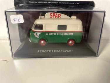 Peugeot D3A vert et beige avec publicité SPAR Bernard Miniatures
