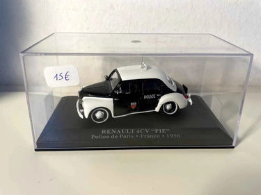 Renault 4CV "Pie" noire et blanche POLICE de Paris 1956 Bernard Miniatures