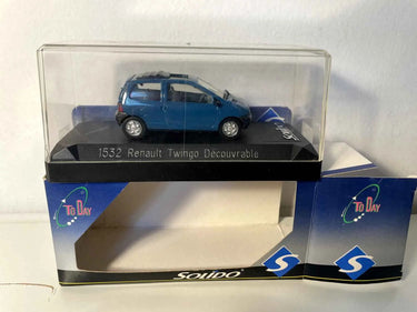 Renault Twingo découvrable bleue (Solido référence 1532) Bernard Miniatures