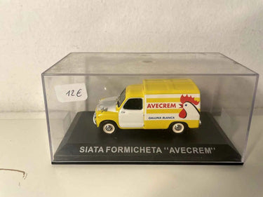 Seat Formicheta (Siata Formicheta) jaune et blanche avec publicité AVECREM - GALLINA BLANCA Bernard Miniatures