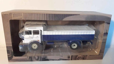 Voiture Miniature Camion FIAT IVECO 619 avec cabine blanche et benne bleue et blanche - Bernard Miniatures