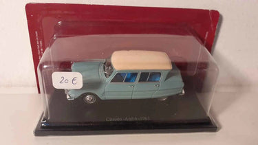 Voiture Miniature Citroën Ami 6 bleue et toit blanc cassé de 1961 (sous blister) - Bernard Miniatures