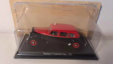 Voiture Miniature Citroën traction 11 familiale taxi noire et rouge de 1955 - Bernard Miniatures