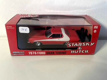 Voiture Miniature Ford Gran Torino rouge et blanche de 1976 (voiture de STARKY et HUTCH) - Bernard Miniatures