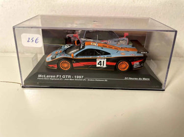 Voiture Miniature McLaren F1 GTR aux couleurs de GULF (bleue et orange) - 24 heures du Mans de 1997 numéro41 - Bernard Miniatures