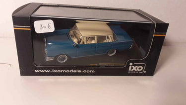 Voiture Miniature Mercedes 220 SE bleue et toit beige de 1959 (IXO Models référence CLC171) - Bernard Miniatures