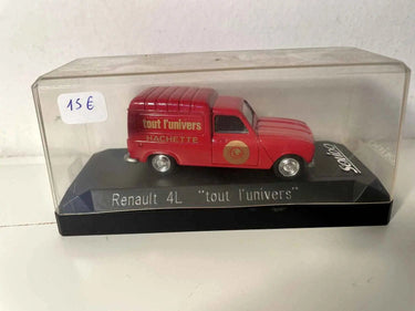 Voiture Miniature Renault 4L rouge avec publicité TOUT L'UNIVERS (Solido) - Bernard Miniatures