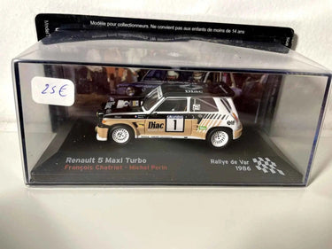 Voiture Miniature Renault 5 Maxi Turbo marron et noire numéro 1 - rallye du Var de 1986 - Bernard Miniatures