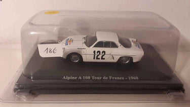 Voiture Miniature Renault Alpine A108 tour de France blanche de 1960 (numéro 122) - Bernard Miniatures