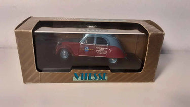Voitures Miniatures Citroën 2 CV AZLP bordeaux et grise bletée de 1958 PATHE MARCONI (marque Vitesse) - Bernard Miniatures