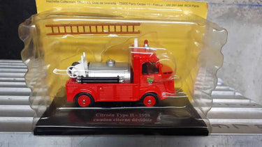 Voitures Miniatures Citroën type H rouge de 1958 camion citerne dévidoir POMPIERS - Bernard Miniatures