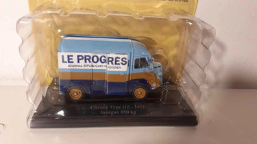 Voitures Miniatures Citroën type HZ de 1951 fourgon 850 kg journal LE PROGRES - Bernard Miniatures