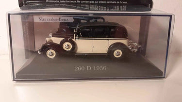 Voitures Miniatures Mercedes 260 D beige et noire de 1936 - Bernard Miniatures