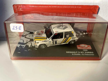 Voitures Miniatures Renault 5 GT Turbo blanche et jaune numéro 19 - rallye de Monté-Carlo de 1989 - Bernard Miniatures