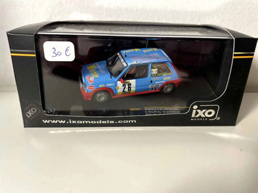 Voitures Miniatures Renault 5 GT Turbo bleue et rouge numéro 26 - rallye de Monté-Carlo de 1988 (IXO) - Bernard Miniatures