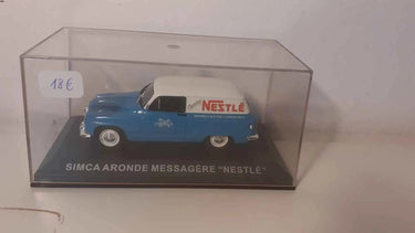 Voitures Miniatures Simca Aronde messagère bleue et blanche NESTLE (chocolat) - Bernard Miniatures