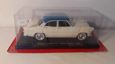 Voitures Miniatures Simca Vedette Versailles beige et toit bleu de 1955 (échelle 1/24ème) - Bernard Miniatures
