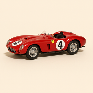 Ferrari 375 Plus rouge numéro 4 - 24 heures du Mans de 1954 - Image haute qualité