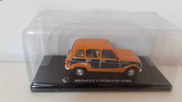Voitures Miniatures Renault 4 Suissaquatre orange et bandes noires - Bernard Miniatures