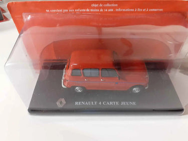Voitures Miniatures Renault 4 carte jeune rouge - Bernard Miniatures