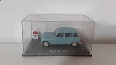 Voitures Miniatures Renault 4L bleue de 1962 avec borne - Bernard Miniatures