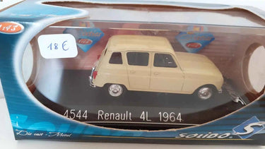 Voitures Miniatures Renault 4L couleur crème ou vert anis de 1964 (boite bleue) - Bernard Miniatures