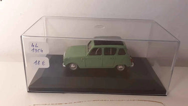 Voitures Miniatures Renault 4L verte foncée et toit noir de 1964 (boite plexi) - Bernard Miniatures