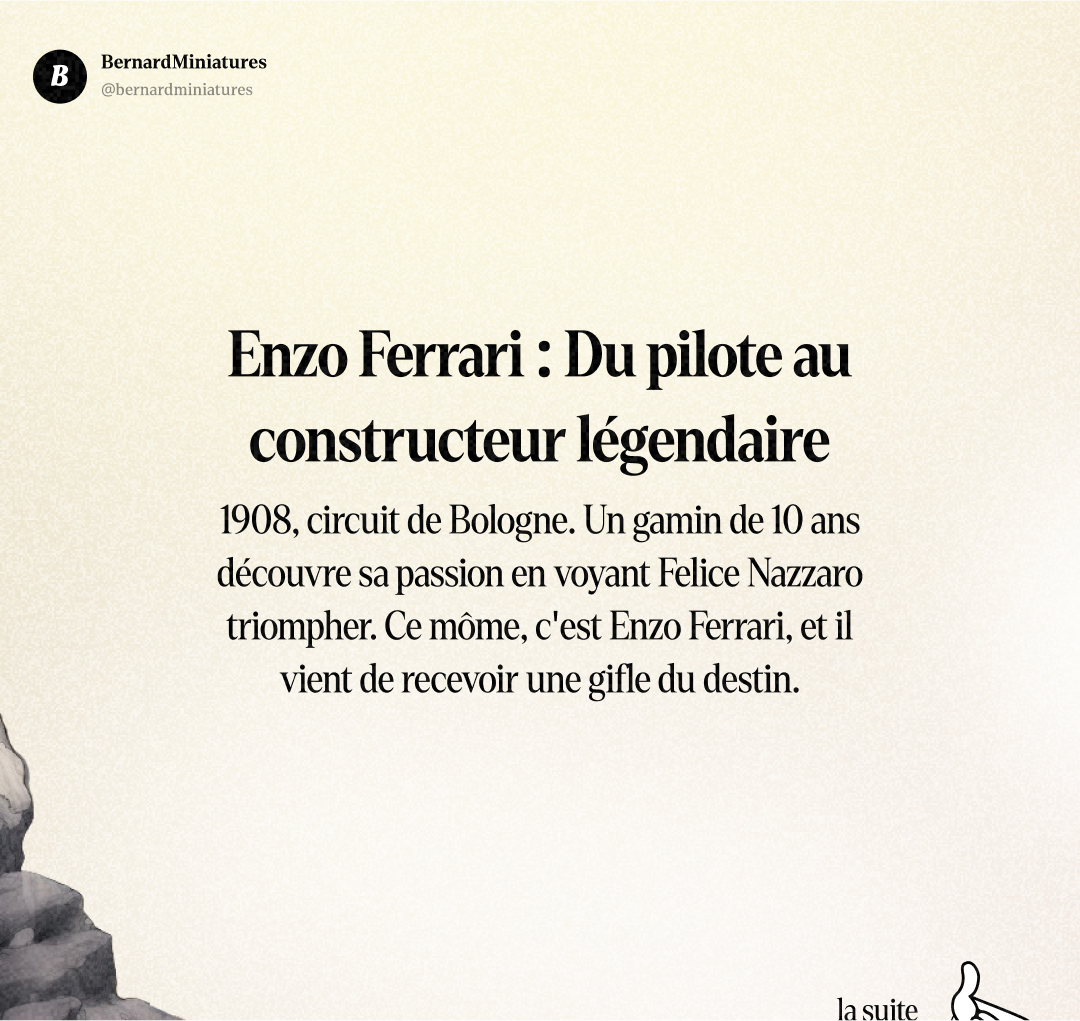 Enzo FERRARI : Le gosse qui a créé la légende - Slide 1