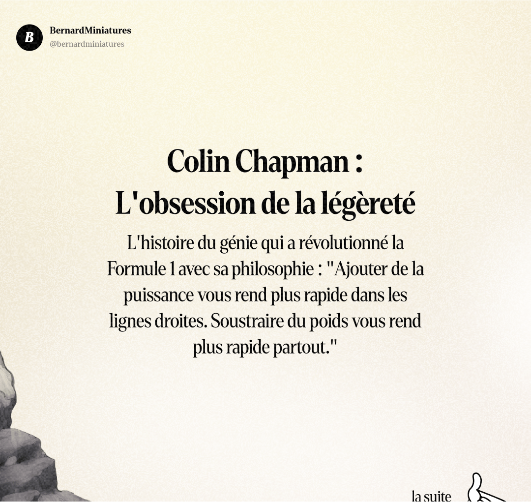 Colin CHAPMAN : L'obsédé qui a révolutionné la Formule 1 - Slide 1