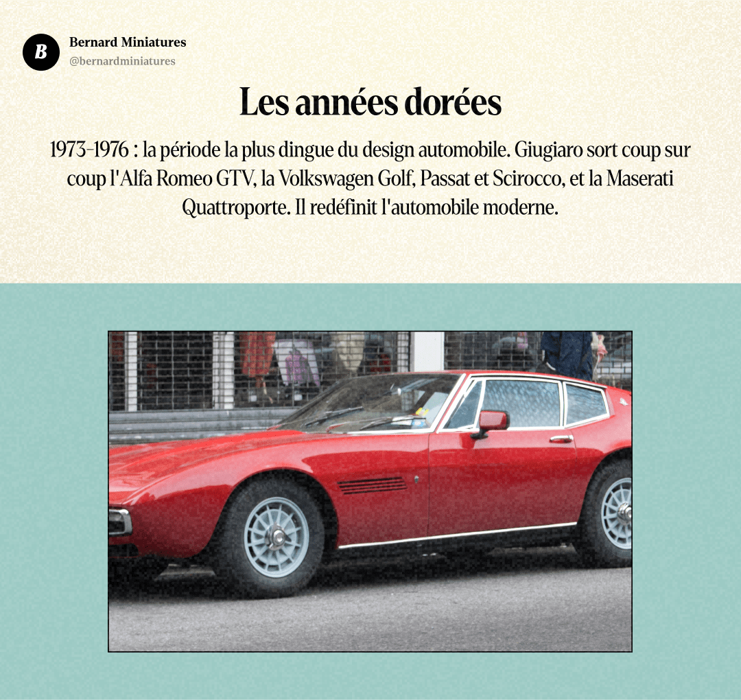 Giorgetto GIUGIARO : L'homme qui a dessiné votre voiture - Slide 6