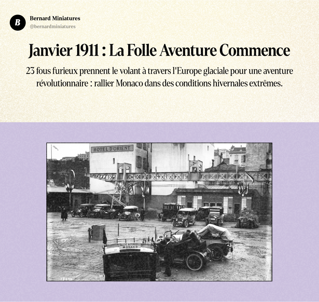 Rallye Monte-Carlo 1911 : L'invention qui a tout changé - Slide 1