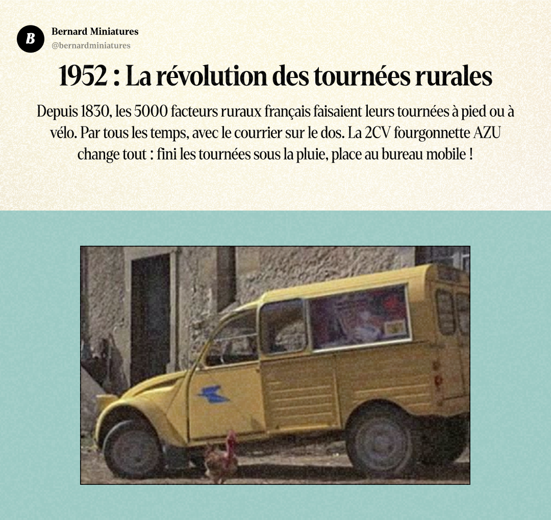 2CV des PTT : Pourquoi nos facteurs roulent dans des voitures jaunes depuis 1962 - Slide 7