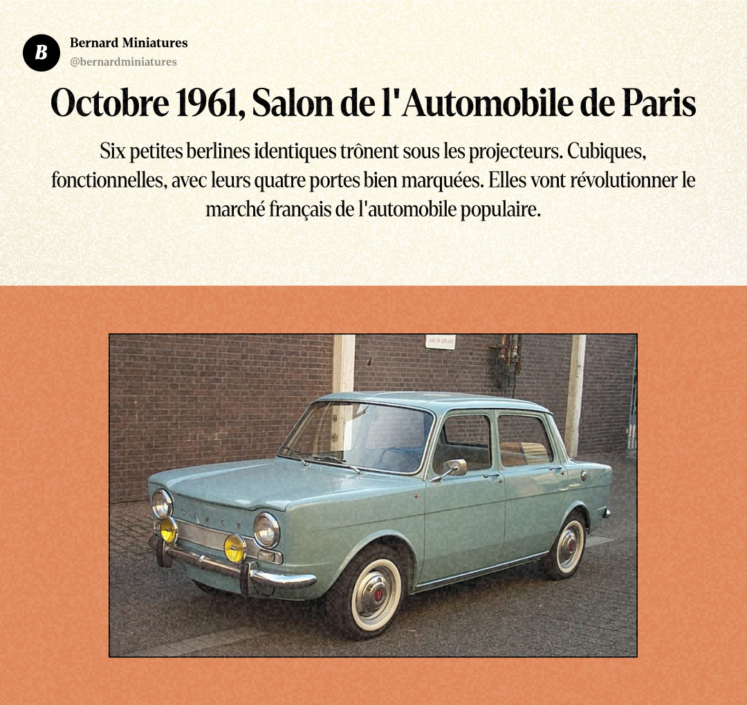 Simca 1000 : L'Italienne qui a démocratisé l'automobile française - Slide 2