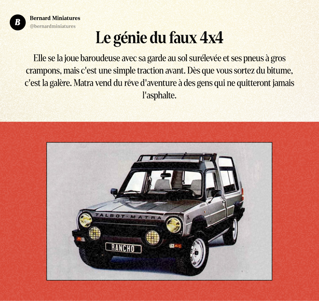 Matra RANCHO : Le FAUX 4x4 qui a inventé le SUV - Slide 6
