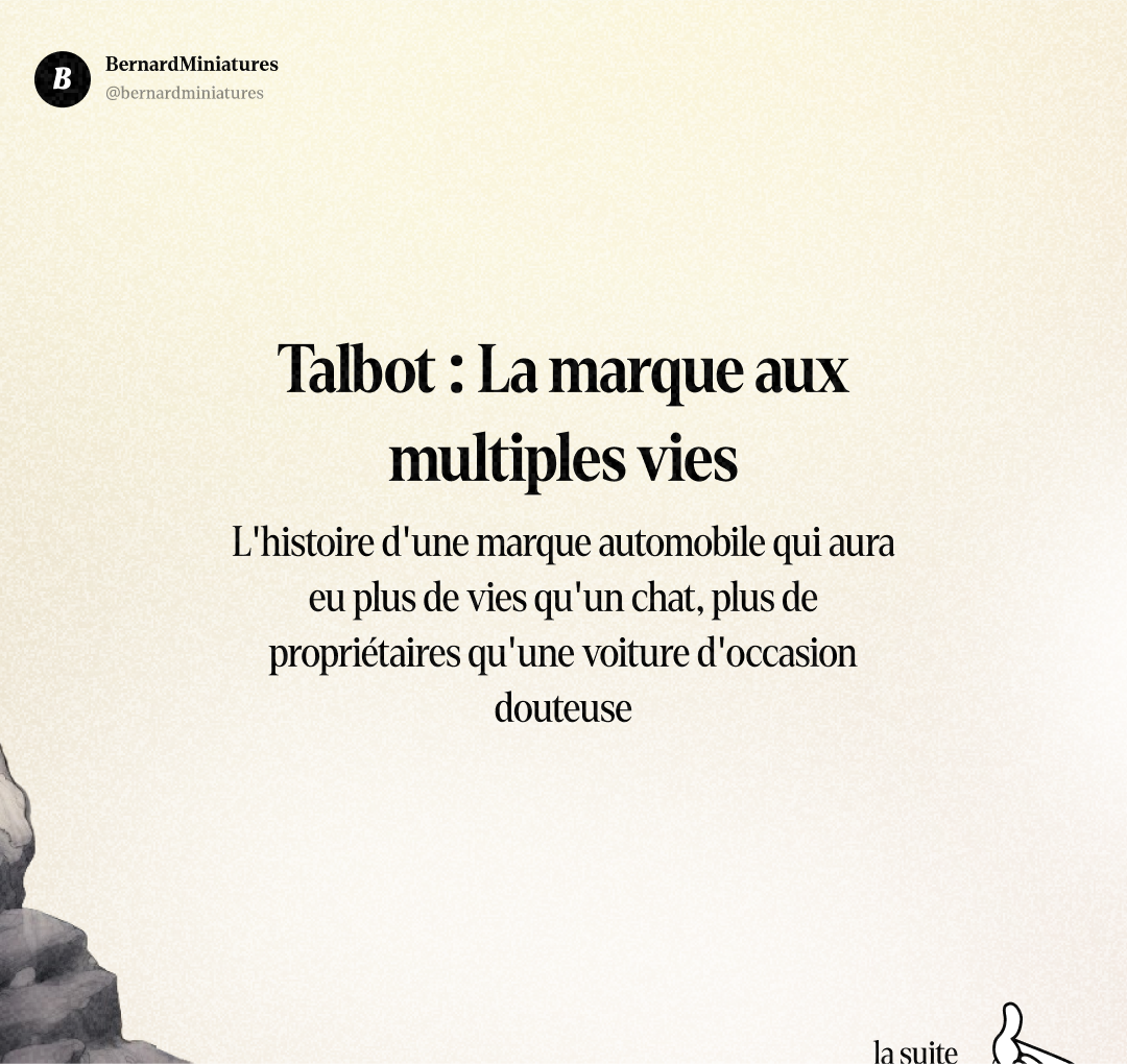 TALBOT : L'ingénieur à la GRENADE qui a créé les plus belles voitures du monde - Slide 1