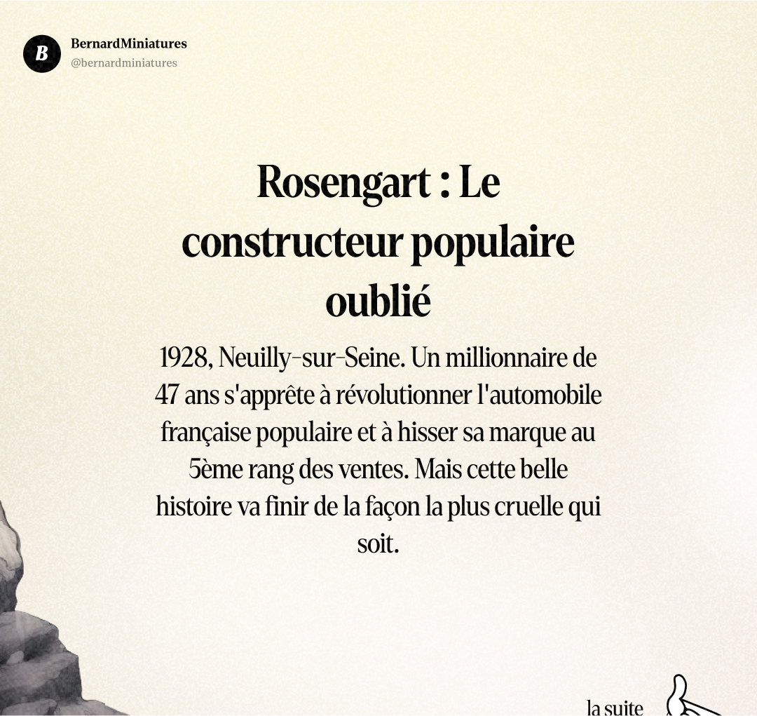 ROSENGART : L'inventeur du baby-foot qui est devenu 5ème constructeur français (puis a tout perdu) - Slide 1