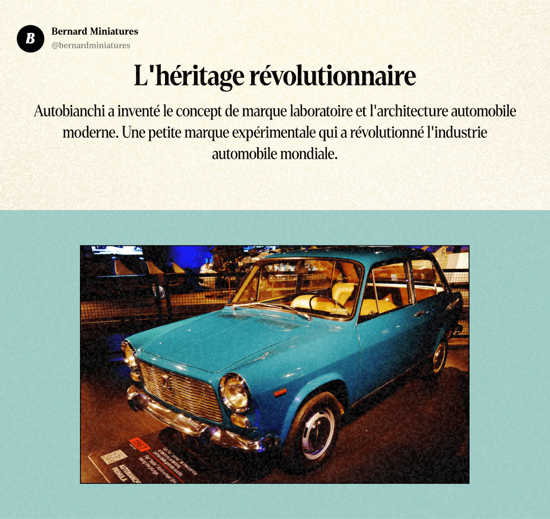 AUTOBIANCHI : Le laboratoire secret qui a révolutionné votre voiture - Slide 14