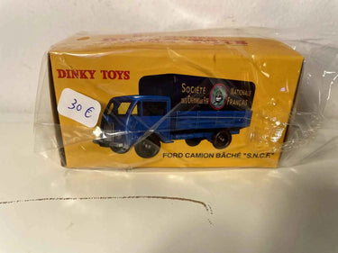 Camion Ford bâché bleu avec logo SNCF Dinky-Toys (éditions Atlas) Bernard Miniatures
