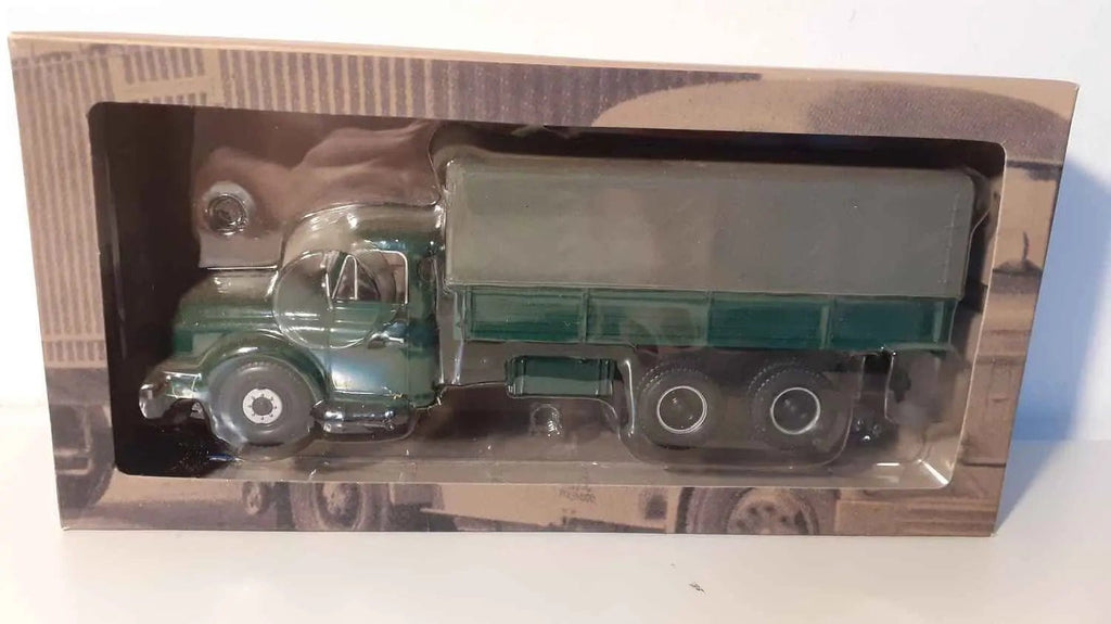 Camion Willeme LC 610 avec plateau vert foncé et bâche grise Bernard Miniatures