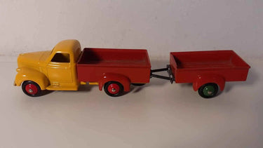 Camion rouge et cabine jaune avec remorque rouge Dinky-Toys (Editions Atlas) Bernard Miniatures