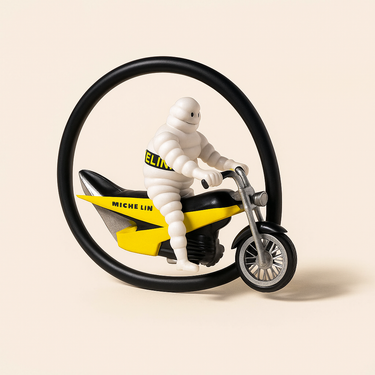 Voiture Miniature Moto roue avec Michelin du tour de France de 1997