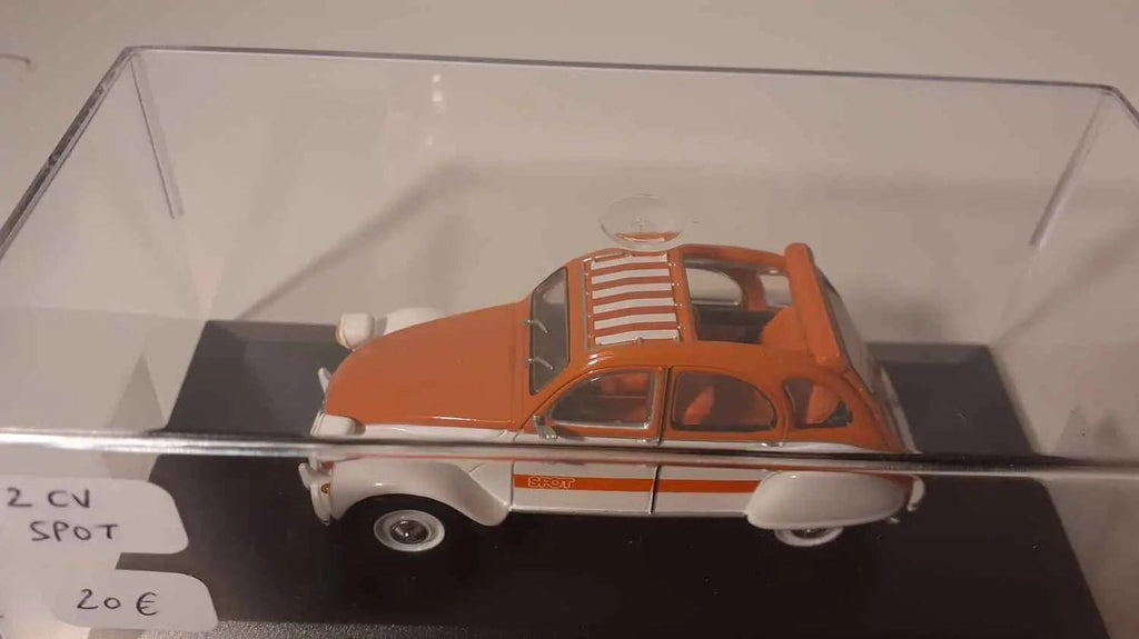 Citroën 2 CV Spot orange et blanche Bernard Miniatures