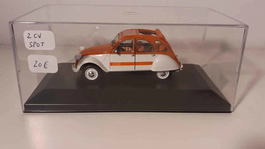 Citroën 2 CV Spot orange et blanche Bernard Miniatures